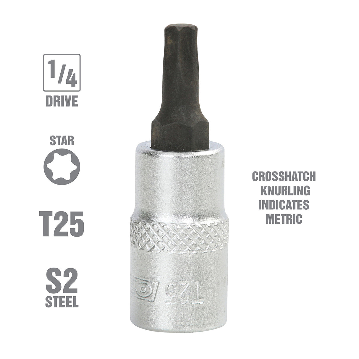OEMTOOLS 22764 1/4 Inch Drive Star Socket Bit (T25) Additional Image 1