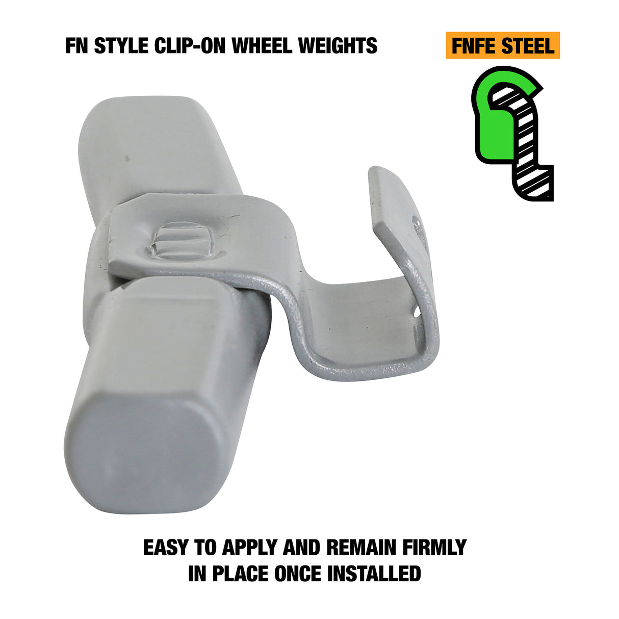 OEMTOOLS 23274 45 gm. FN Style Steel Wheel Weight - 1 Box of 25 Additional Image 2
