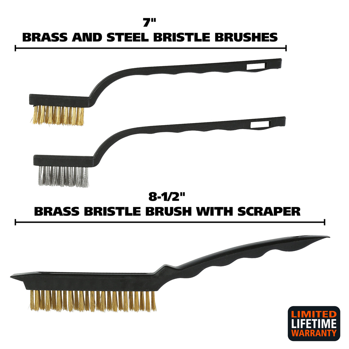 GreatNeck BS3W Wire Brush Set (3 Piece) Additional Image 1