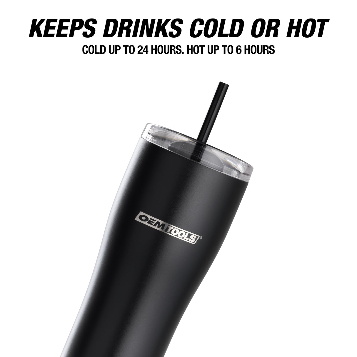 OEMTOOLS 26047 20 Oz. Stainless Steel Double Wall Tumbler - Black Additional Image 4