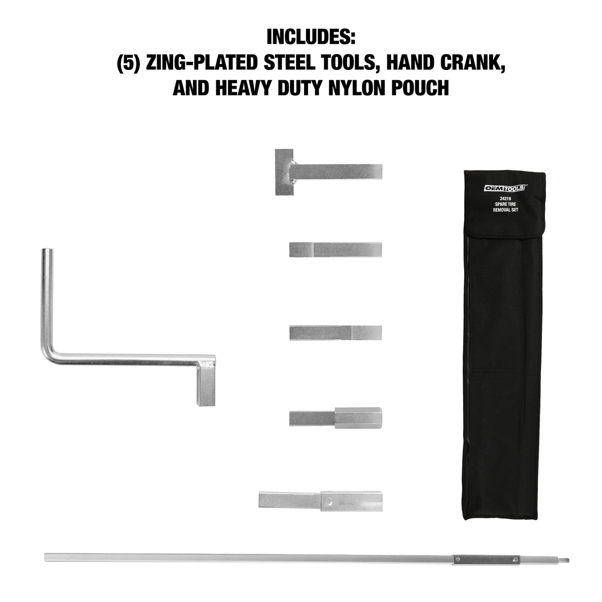 OEMTOOLS 24219 Spare Tire Removal Set Additional Image 1