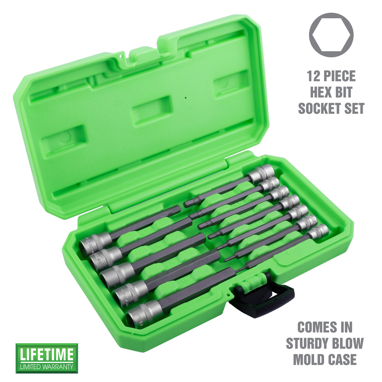 OEMTOOLS 23903 12 Piece Metric Magnetic Long Hex Bit Socket Set Additional Image 1