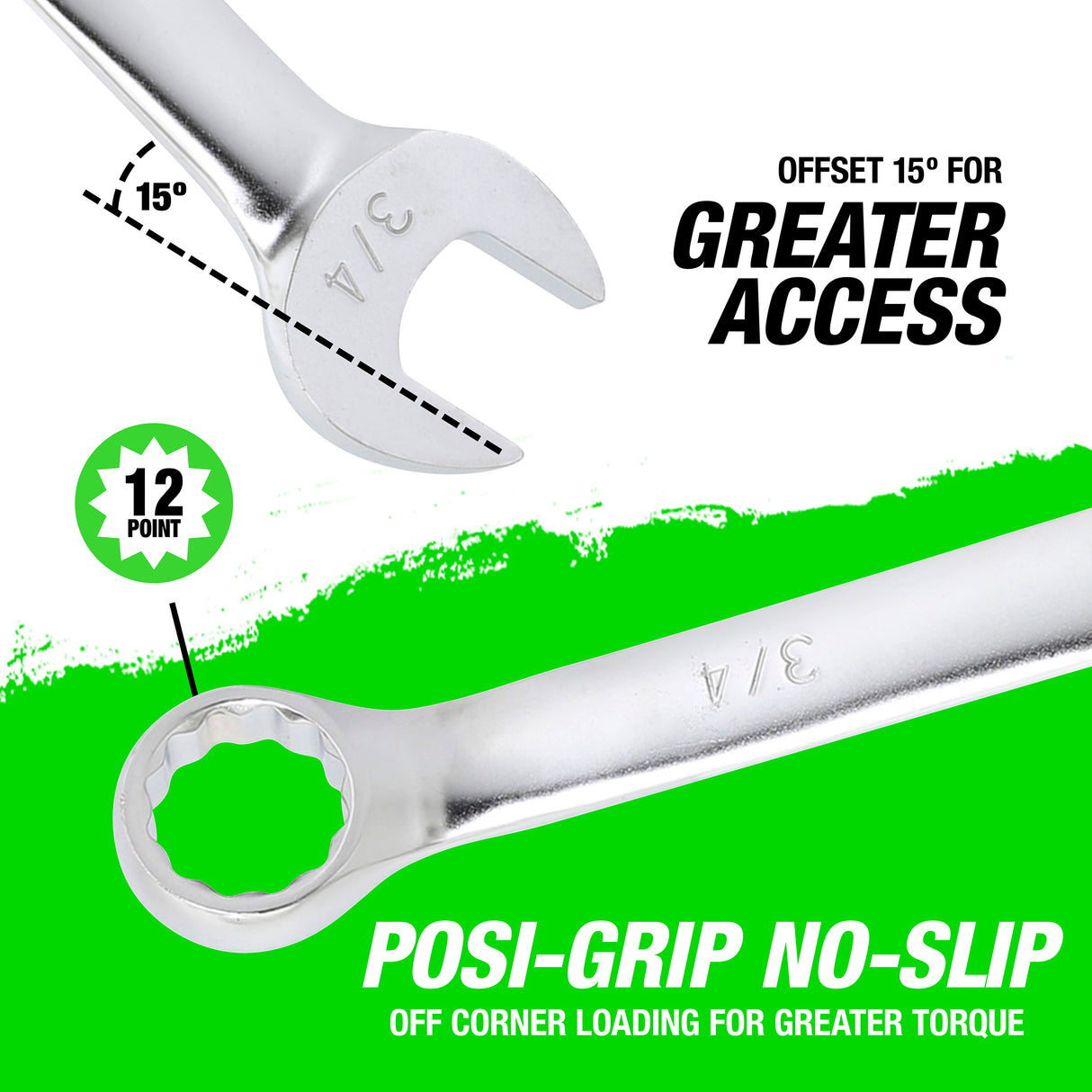 OEMTOOLS 22038 3/4in. Combination Wrench (SAE) Additional Image 3