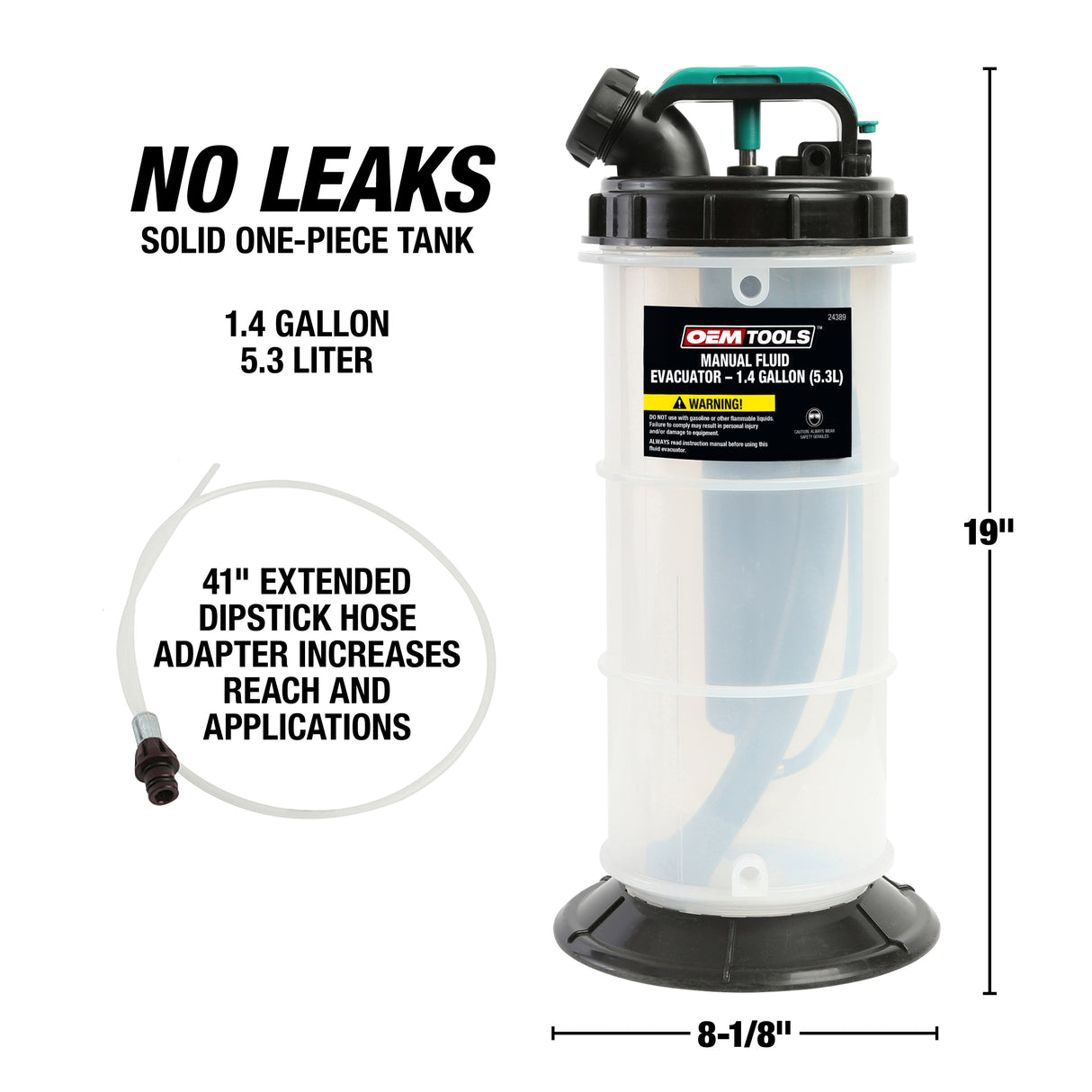 OEMTOOLS 24751 Manual Fluid Extractor - 1.4 Gallons (5.3L) Additional Image 4