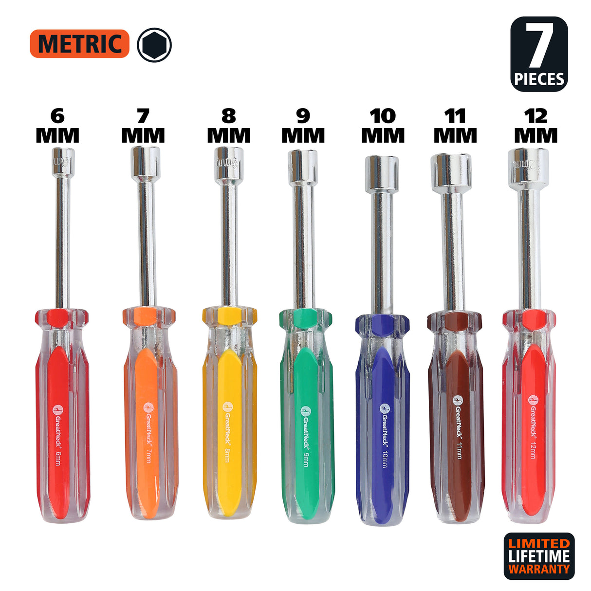 GreatNeck ND71 Professional Nut Driver Set (7 Piece Metric) Additional Image 1
