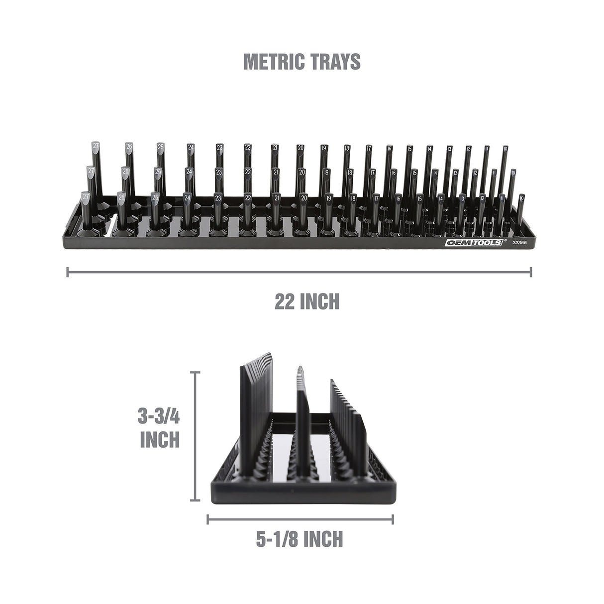 OEMTOOLS 22355 3 Post Socket Tray - 1/2in. Drive (Metric) Additional Image 1