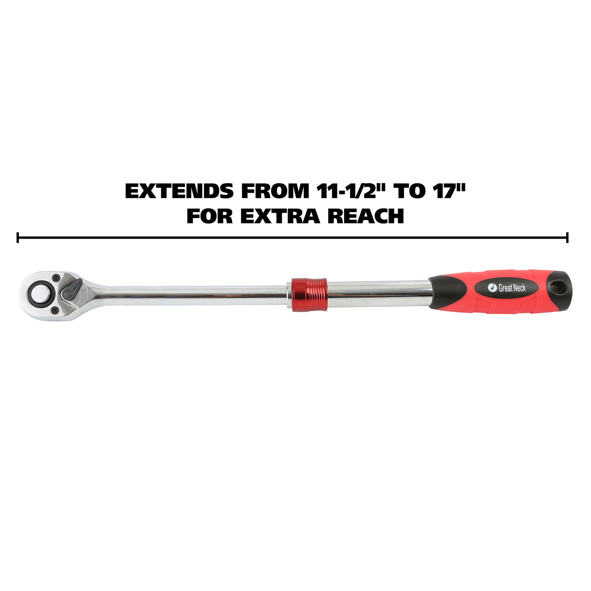 GreatNeck 38021 1/2 Drive Extendable Ratchet Additional Image 2