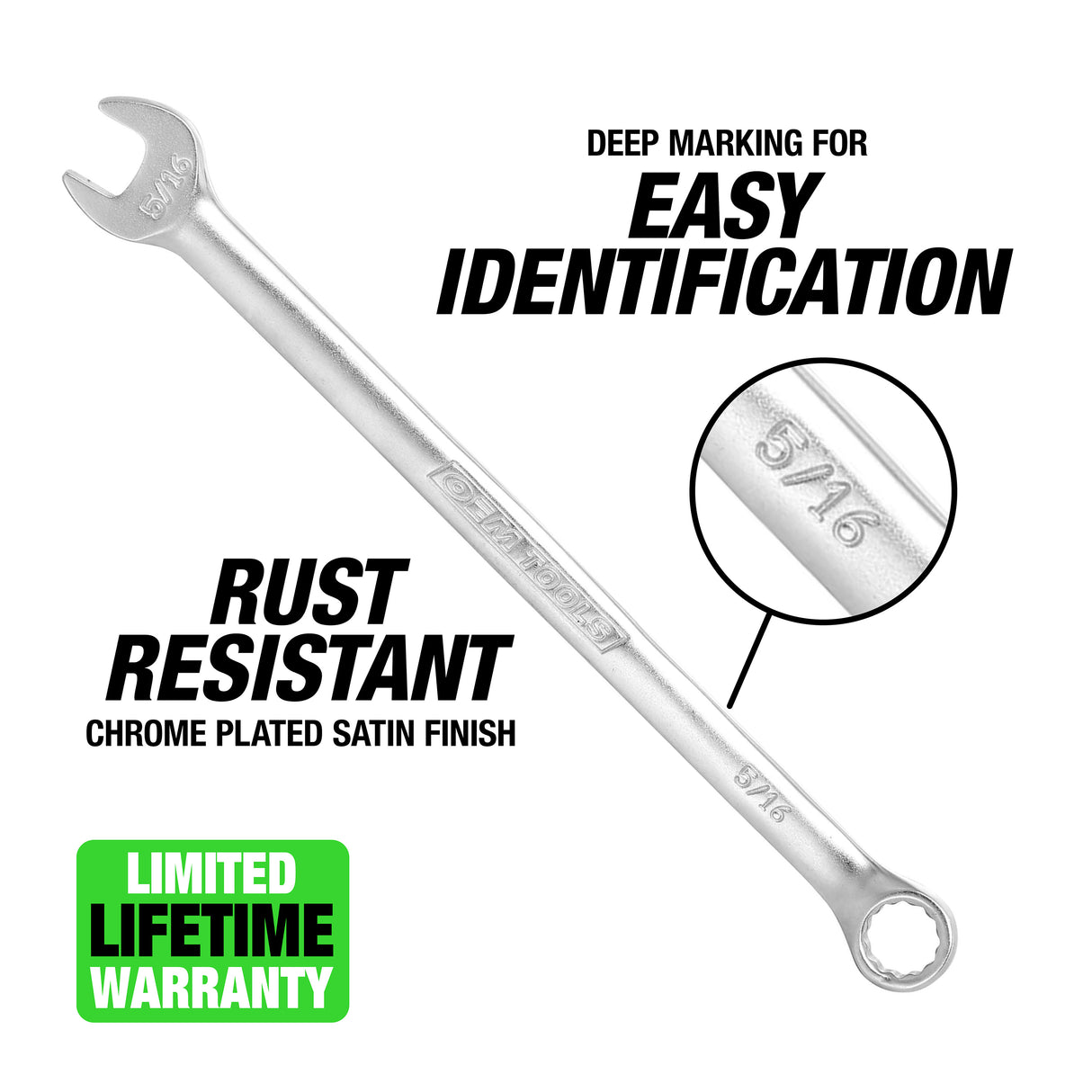 OEMTOOLS 22031 5/16 Inch Combination Wrench (SAE) Additional Image 1