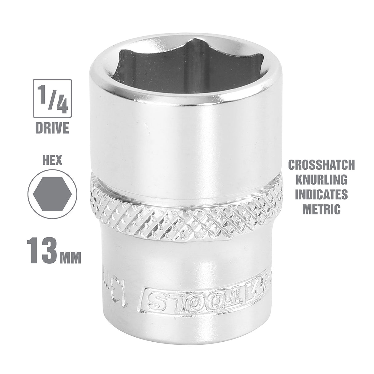 OEMTOOLS 22250 1/4 Inch Drive 6 Pt. Socket (13 mm) Additional Image 1