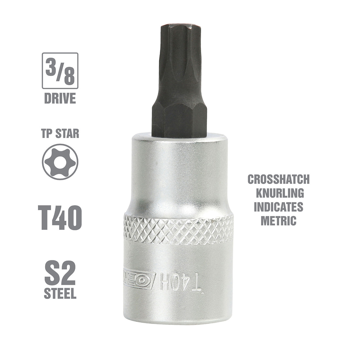 OEMTOOLS 22787 3/8 Inch Drive Tamper Proof Star Socket Bit (T40) Additional Image 1