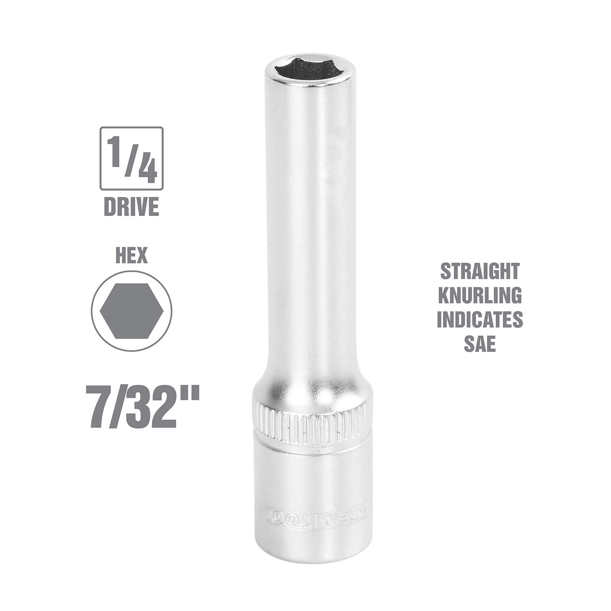 OEMTOOLS 22257 1/4 Inch Drive 6 Pt. Deep Socket (7/32 Inch) Additional Image 1