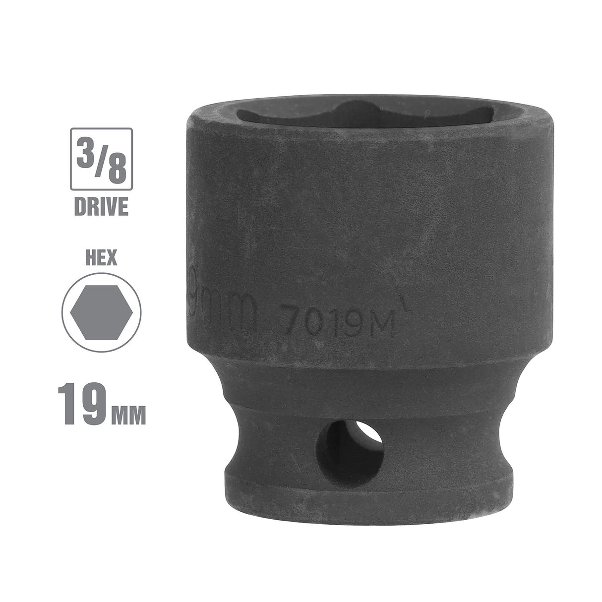 OEMTOOLS 7019M 3/8 Inch Drive Impact Socket (19 mm) Additional Image 1