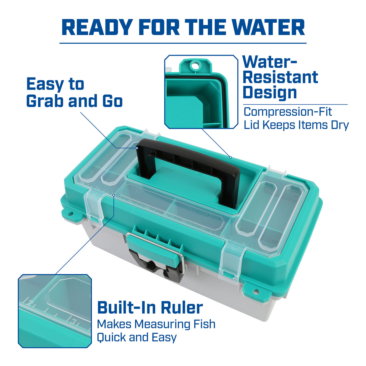 Sheffield 12671 13in. Tackle Box-Teal/Gray Additional Image 4