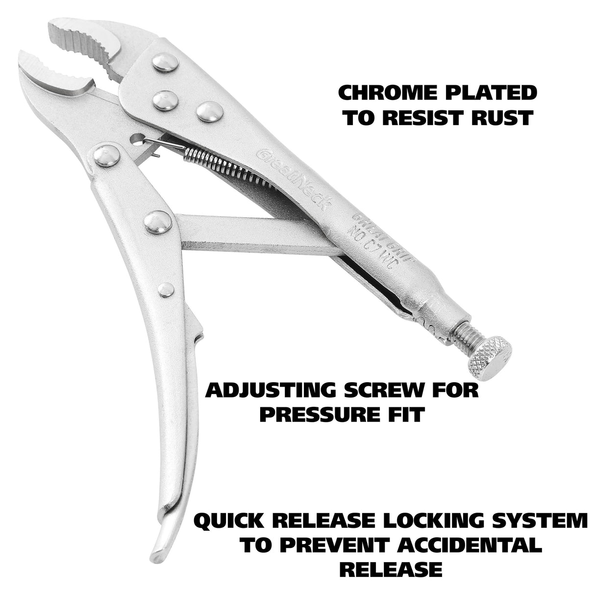 GreatNeck C7WC Curved Jaw Locking Pliers (7-Inch) Additional Image 4