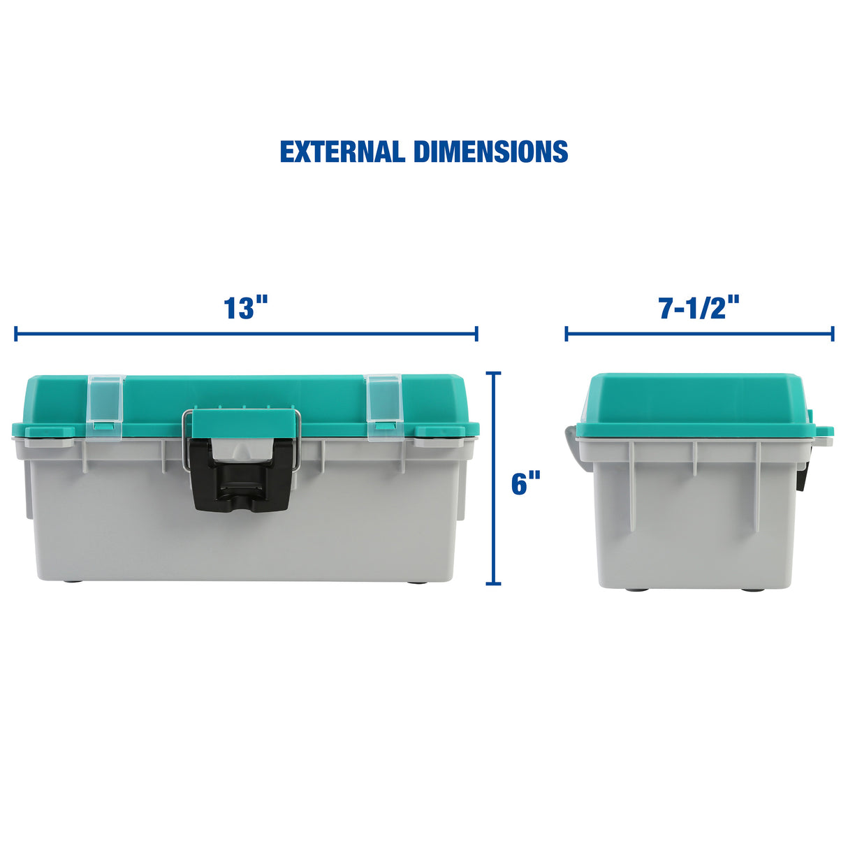 Sheffield 12671 13in. Tackle Box-Teal/Gray Additional Image 1