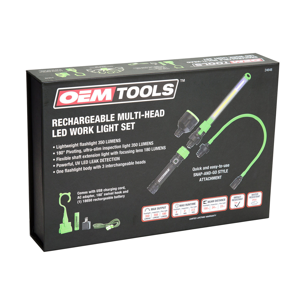 OEMTOOLS 24648 Rechargeable Multi-Head Work Light Set Additional Image 8