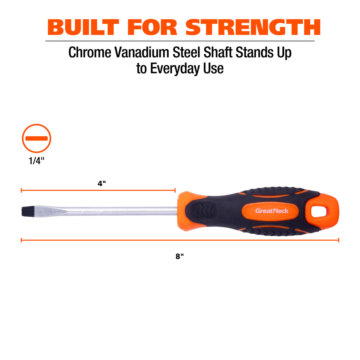 GreatNeck 21824 1/4in. x 4in. Slotted Screwdriver Additional Image 4