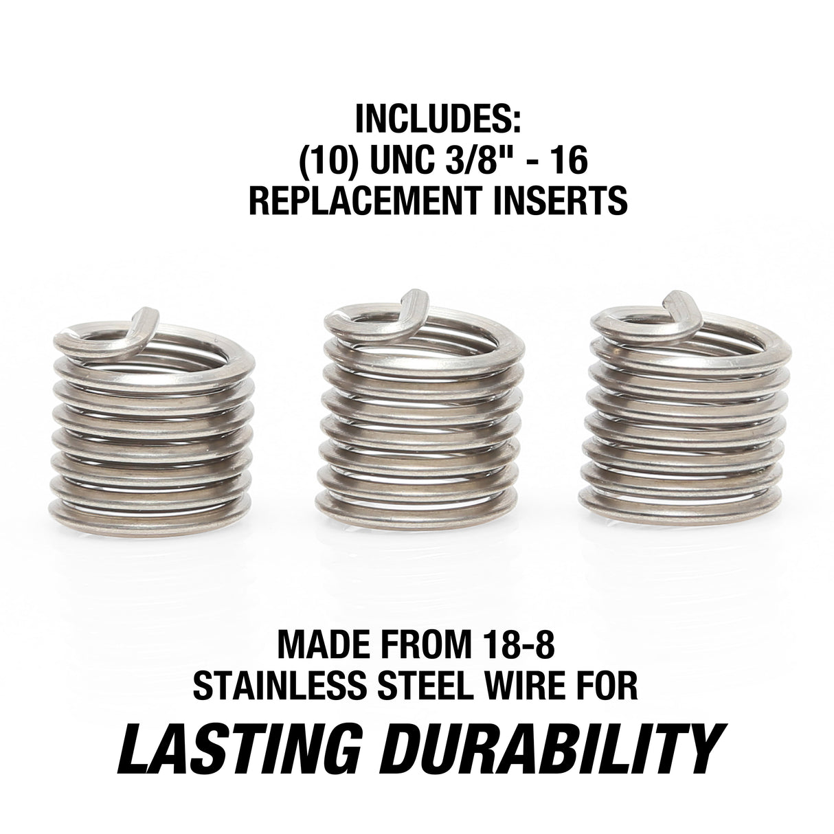 OEMTOOLS 25607 Thread Repair Insert - UNC 3/8in. - 16 (10 Piece) Additional Image 1