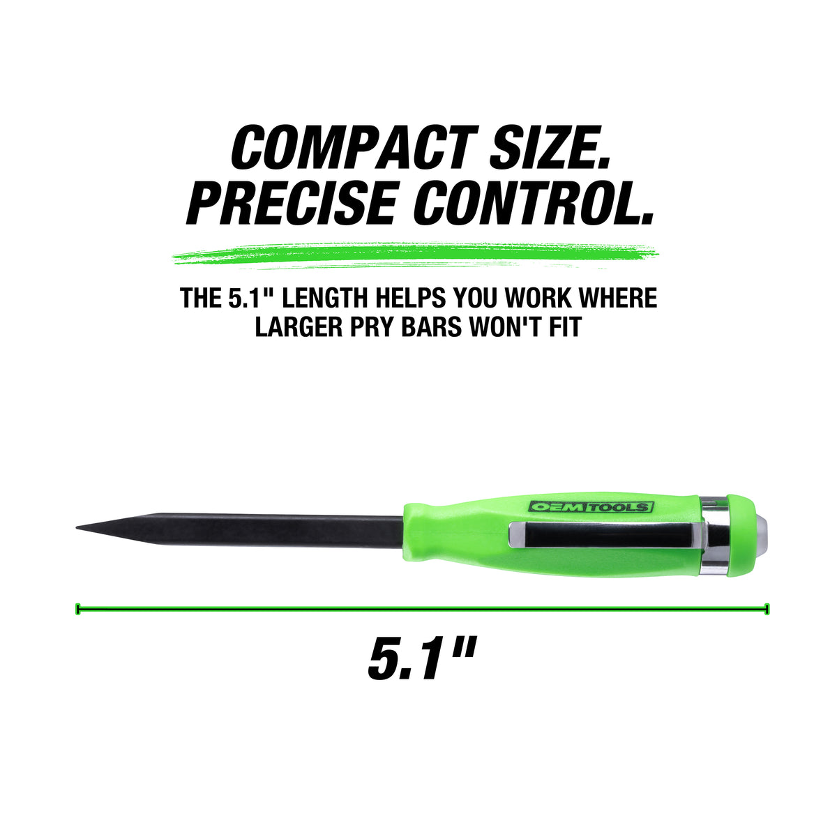 OEMTOOLS 24160 1/4in. Mini Pry Bar with Strike Cap and Pocket Clip Additional Image 4