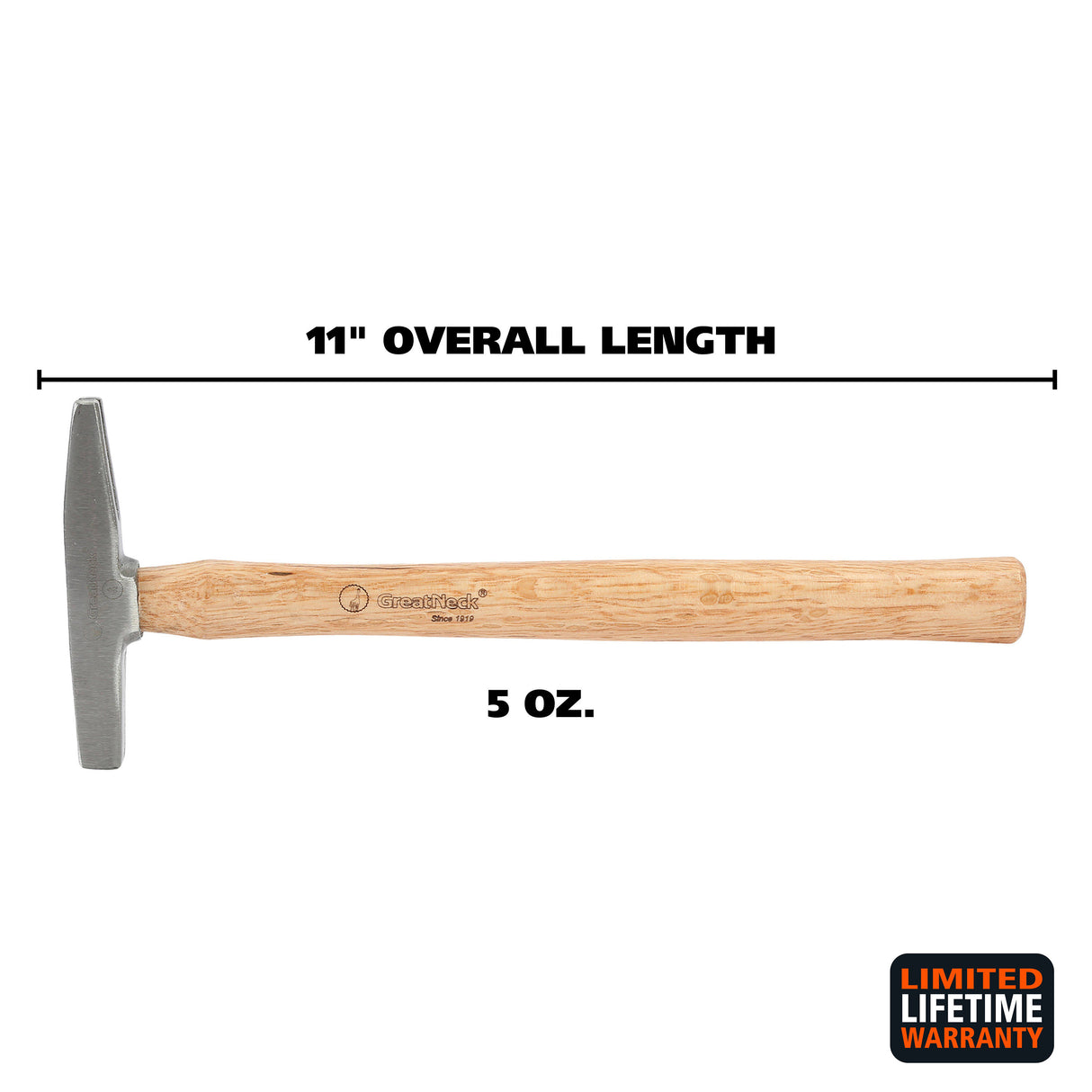 GreatNeck MTH5 Magnetic Tack Hammer (5 Oz.) with Hardwood Handle Additional Image 1