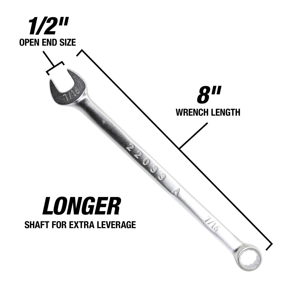 OEMTOOLS 22034 1/2in. SAE Combination Wrench Additional Image 2