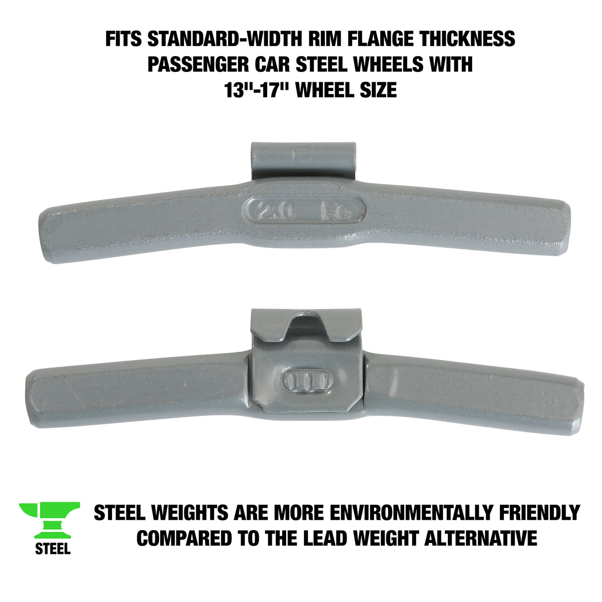 OEMTOOLS 23232 2.0 Oz. P Style Steel Wheel Weight - 1 Box of 25 Additional Image 1