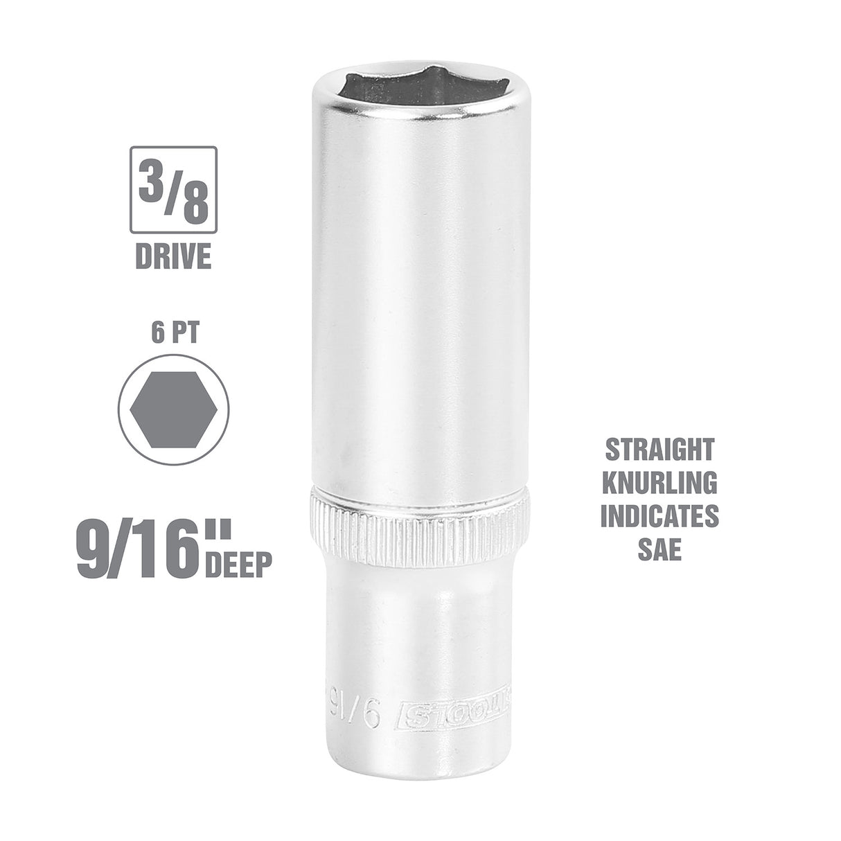 OEMTOOLS 22345 3/8 Inch Drive Deep Wall Socket Additional Image 1
