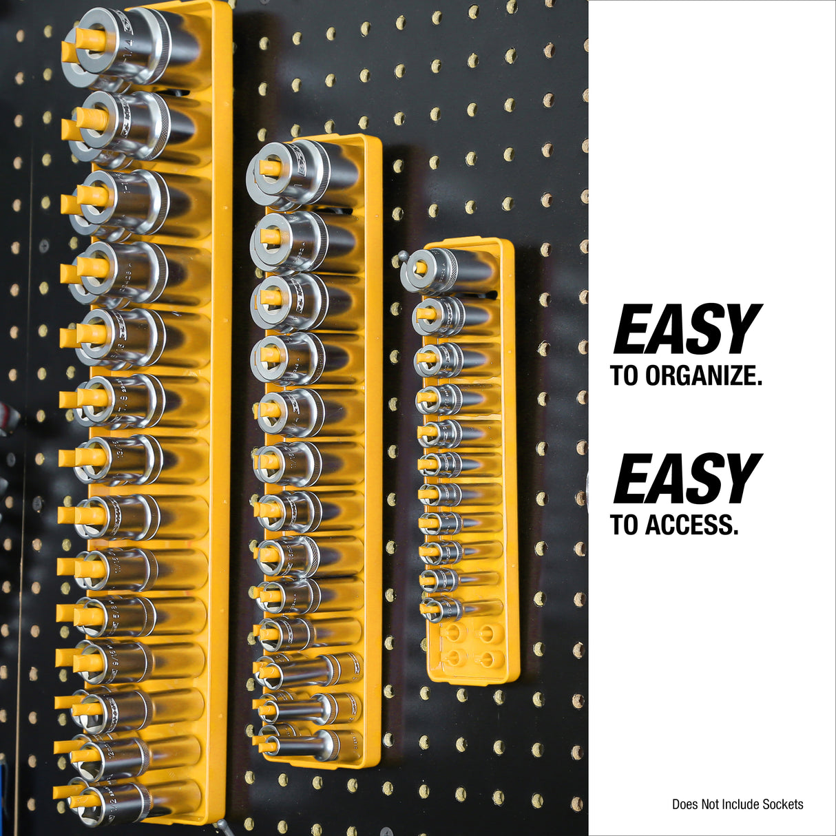 OEMTOOLS 22238 6 Piece SAE and Metric Socket Tray Set (Yellow and Black) Additional Image 1