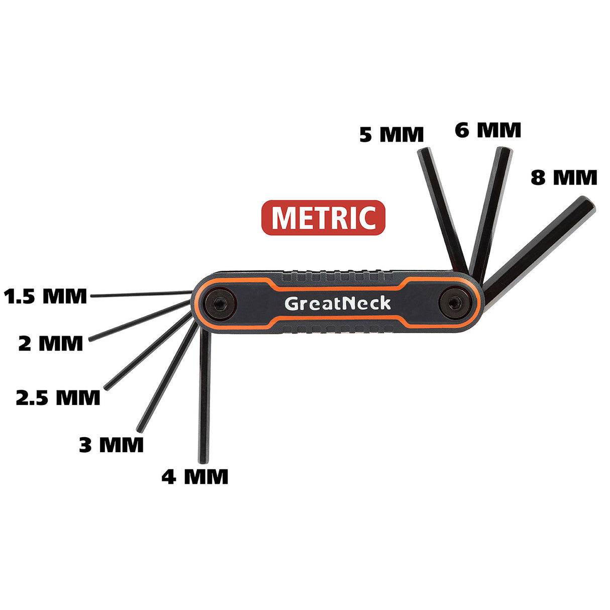 GreatNeck 74206 3-Piece Folding Hex Key Set- Metric, SAE, Torx Additional Image 1