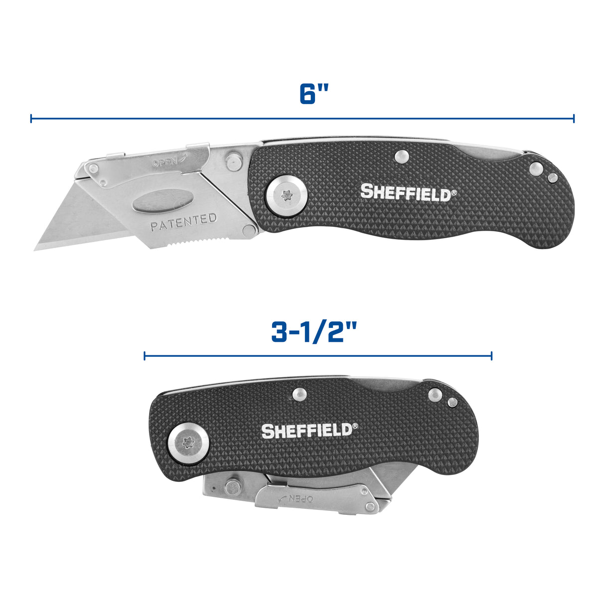 Sheffield 12613 Folding Lock Back® Utility Knife - Black Additional Image 6