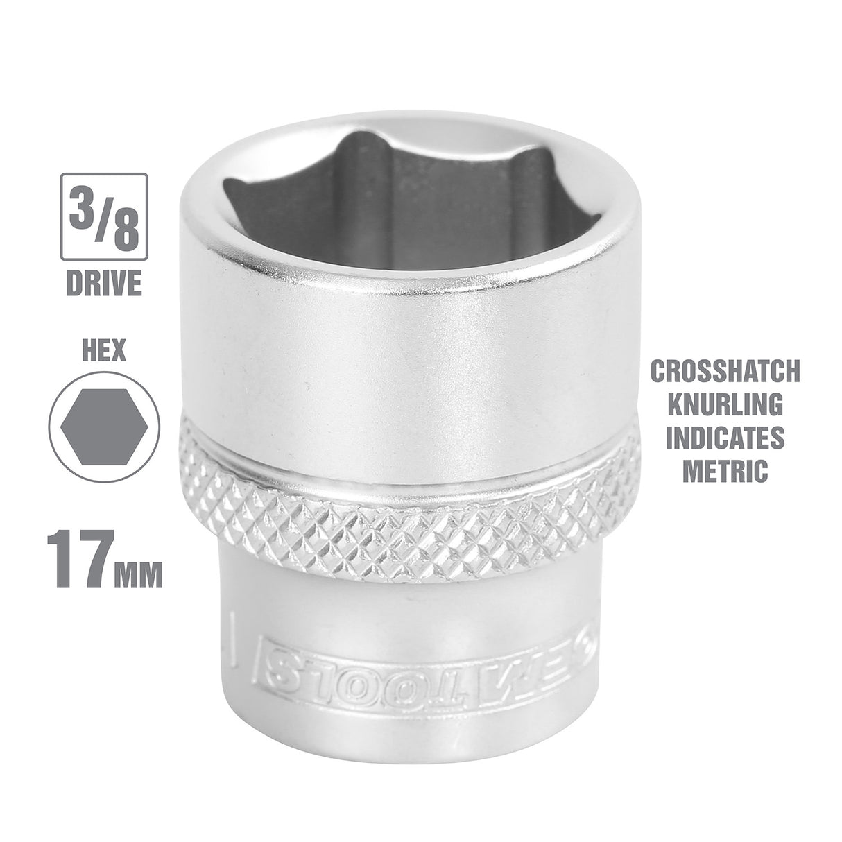 OEMTOOLS 22291 3/8 Inch Drive 6 Pt. Socket (17 mm) Additional Image 1