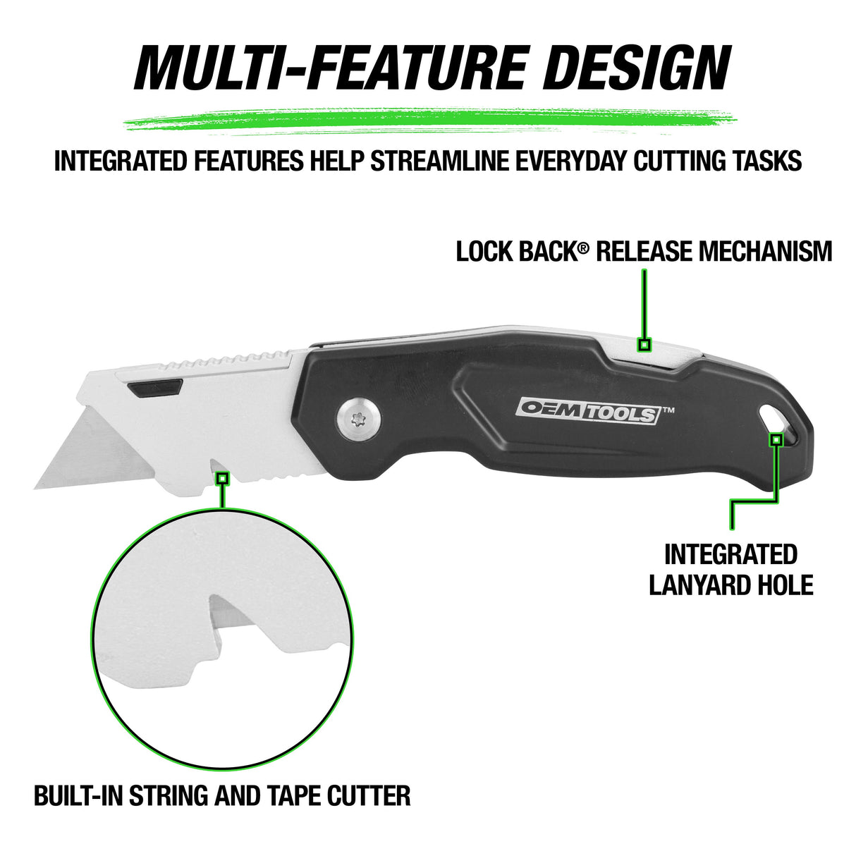 OEMTOOLS 25537 Folding Lock Back® Utility Knife with Blade Dispenser Additional Image 4