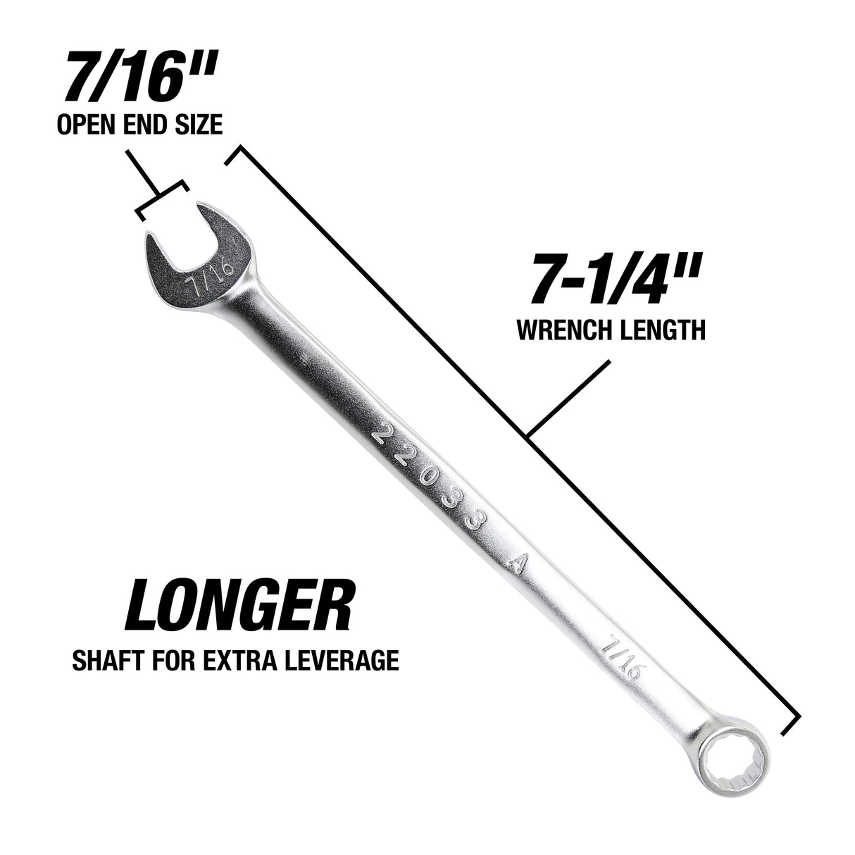 OEMTOOLS 22033 7/16 Inch Combination Wrench (SAE) Additional Image 2
