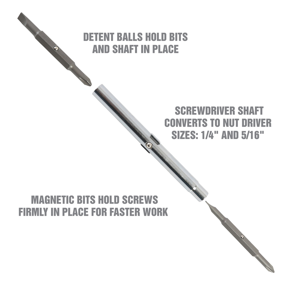 OEMTOOLS 22591 6-in-1 Screwdriver with Acetate Handle Additional Image 6