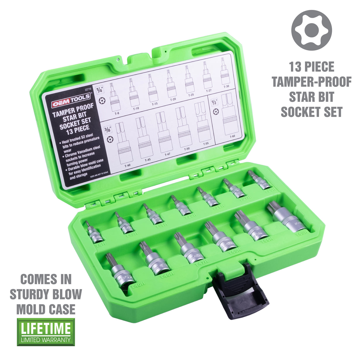 OEMTOOLS 22710 Tamper Proof Star Bit Socket Set Additional Image 1