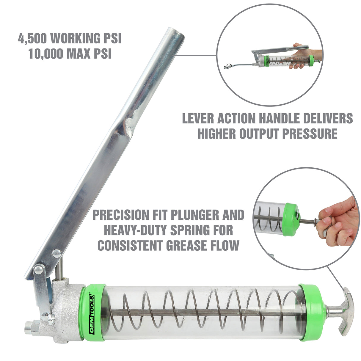 OEMTOOLS 87204 Clear Lever Action Grease Gun Additional Image 2