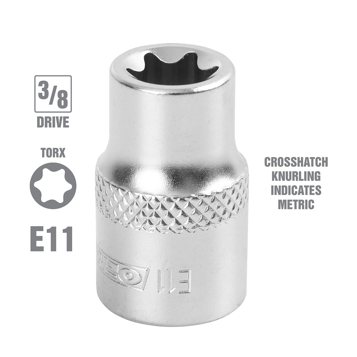 OEMTOOLS 22806 E11 3/8 Inch Drive External Star Socket Additional Image 1