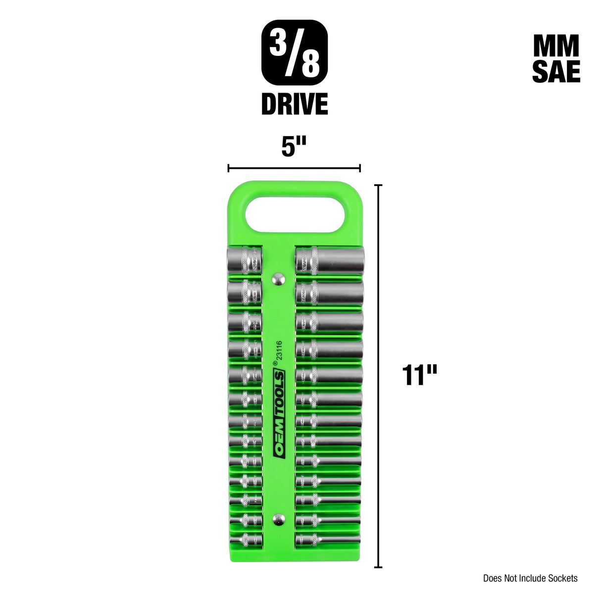 OEMTOOLS 23117 Portable Magnetic Socket Organizer 3/8in. Drive - Green Additional Image 7