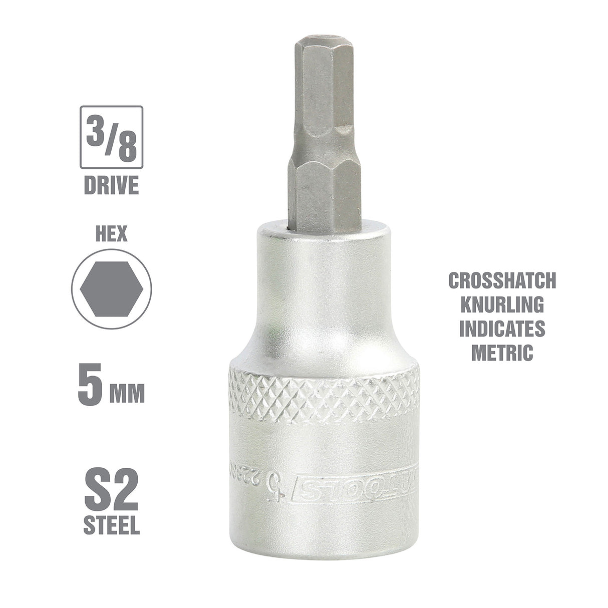 OEMTOOLS 22830 3/8 Inch Drive Hex Bit Socket (5 mm) Additional Image 1