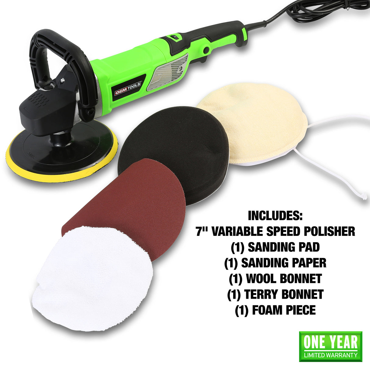 OEMTOOLS 24496 7-Inch Variable Speed Polisher Additional Image 1