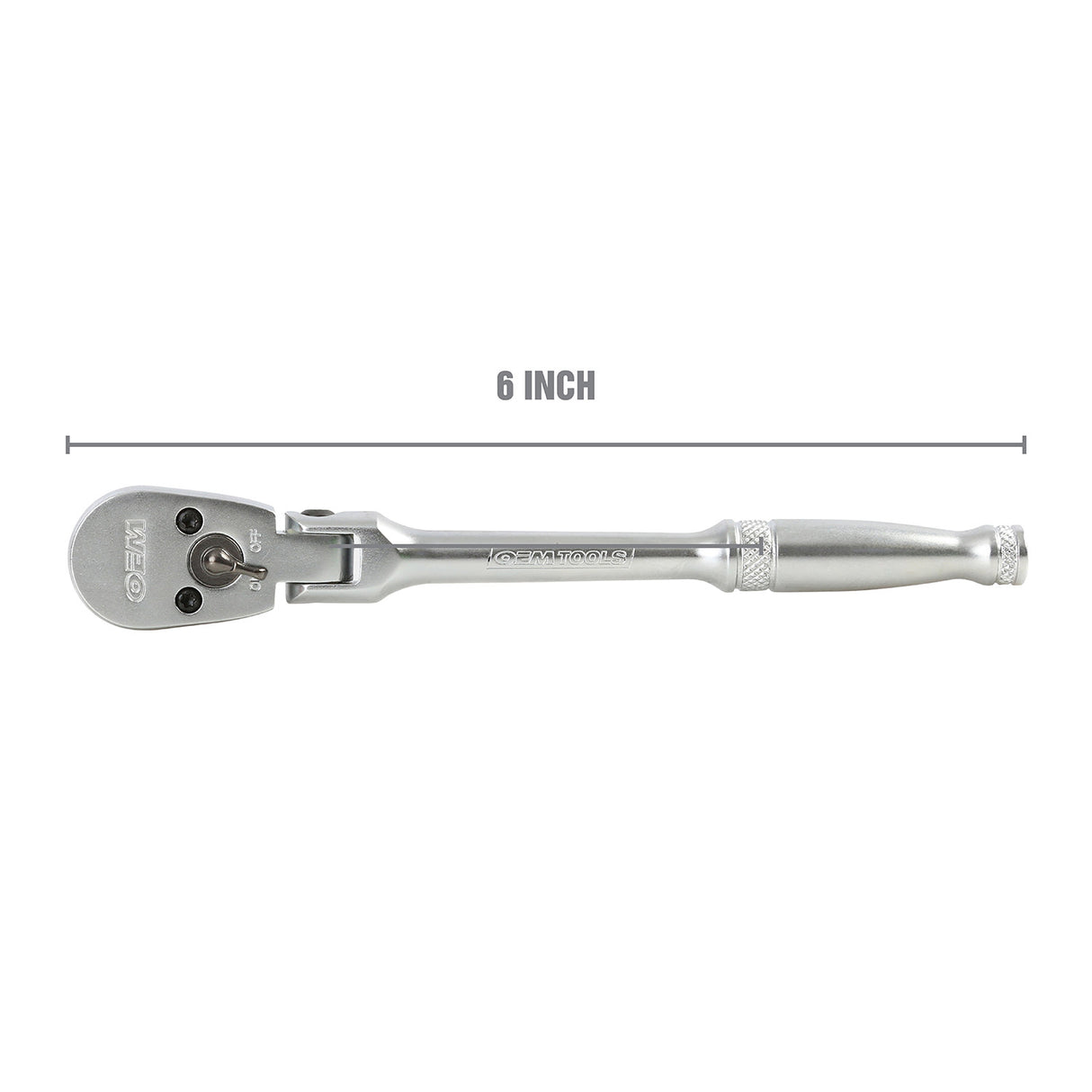 OEMTOOLS 22901 1/4 Drive Ratchet with Standard Handle and Flex Head (6 Inch) Additional Image 1