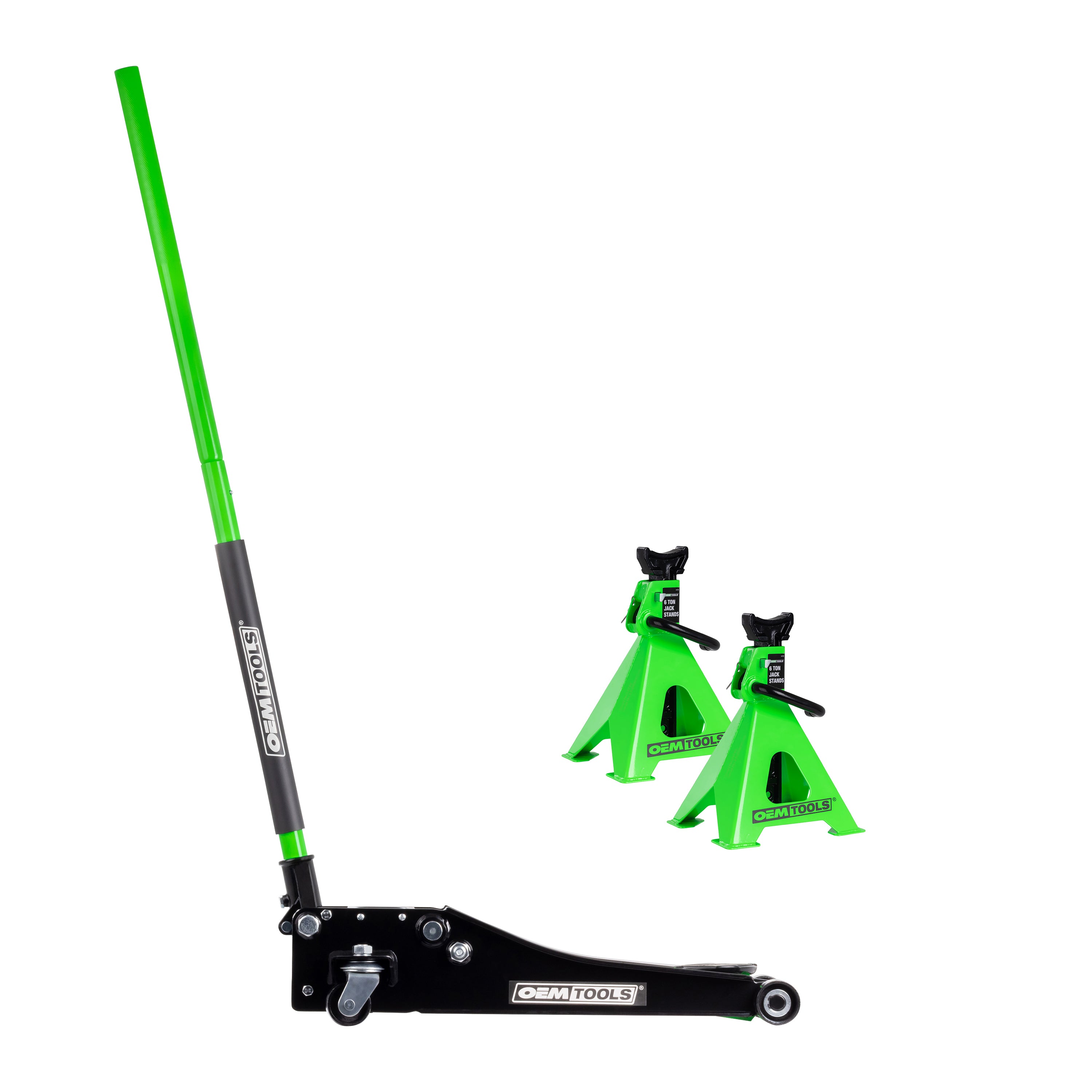 OEMTOOLS 68969 Low-Profile Floor Jack with 6-Ton Safety Jack