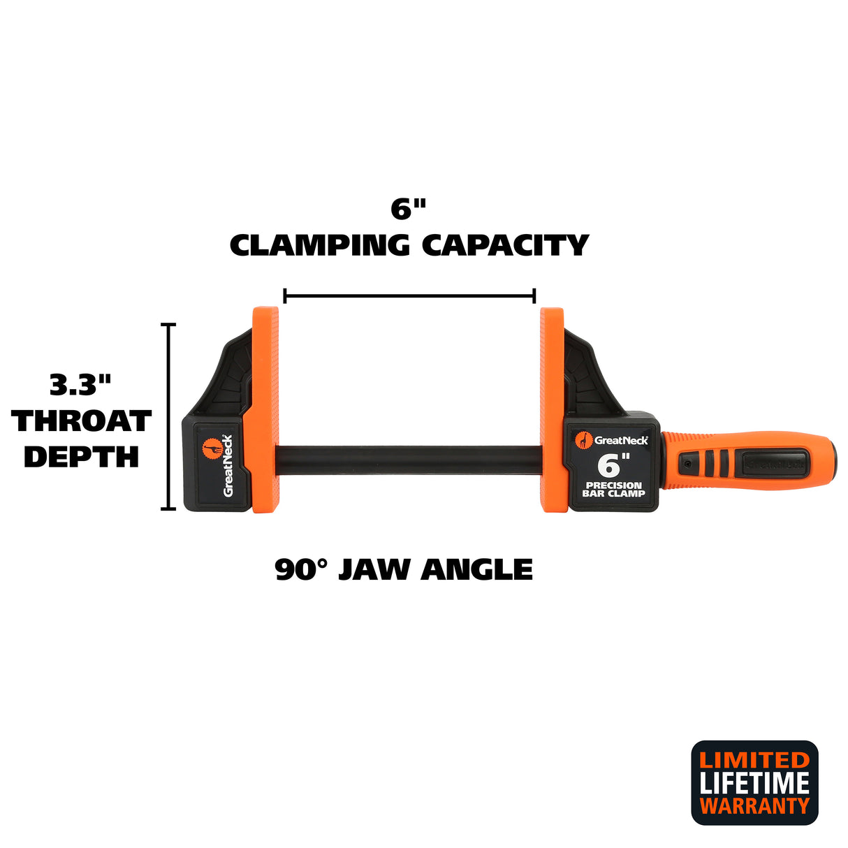 Great Neck 74290 6 Inch Precision Bar Clamps- 2 Pack Additional Image 1