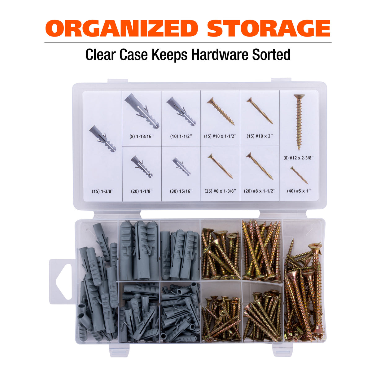 GreatNeck 68226 206-Piece Anchor/Wood Screw Assortment Additional Image 5