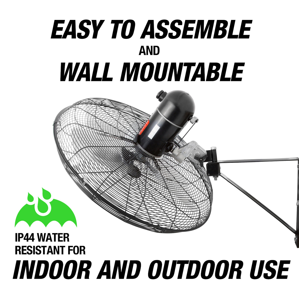 OEMTOOLS OEM24893 24 Inch Outdoor Oscillating Wall Mount Fan Additional Image 2