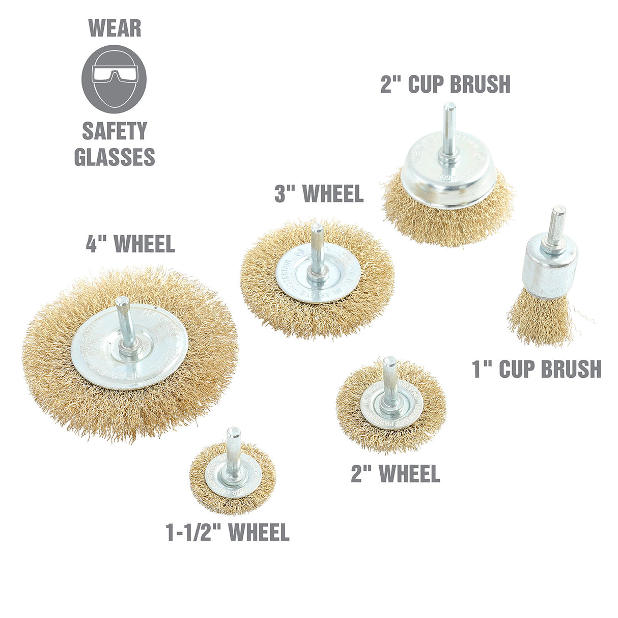 OEMTOOLS 26065 6 Piece Wire Wheel Brush Set Additional Image 1