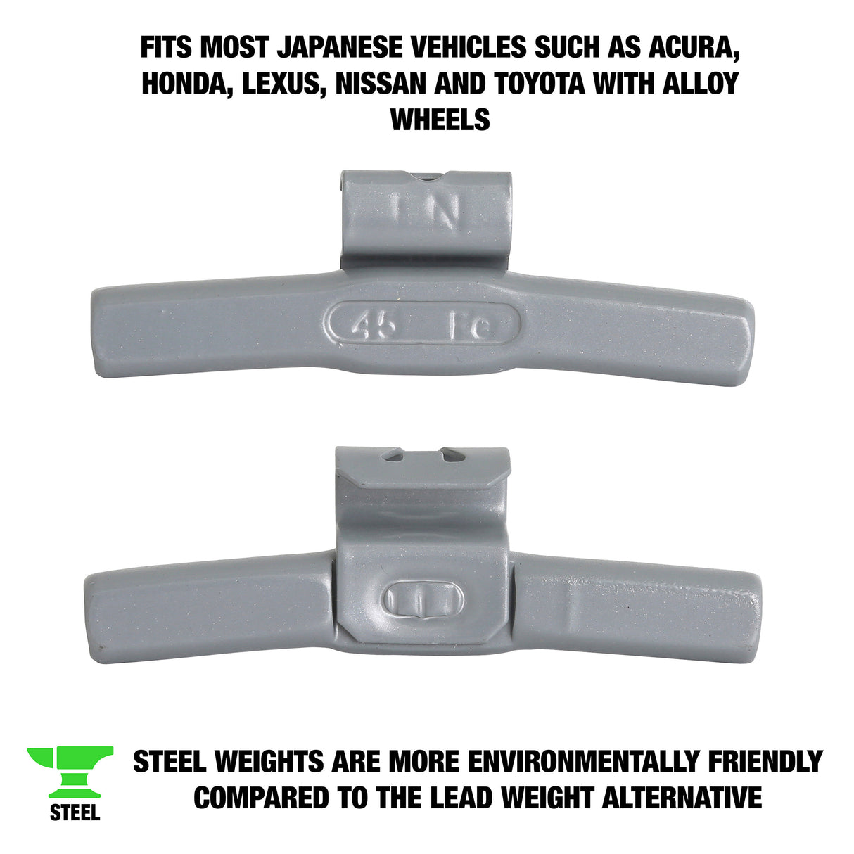 OEMTOOLS 23274 45 gm. FN Style Steel Wheel Weight - 1 Box of 25 Additional Image 1