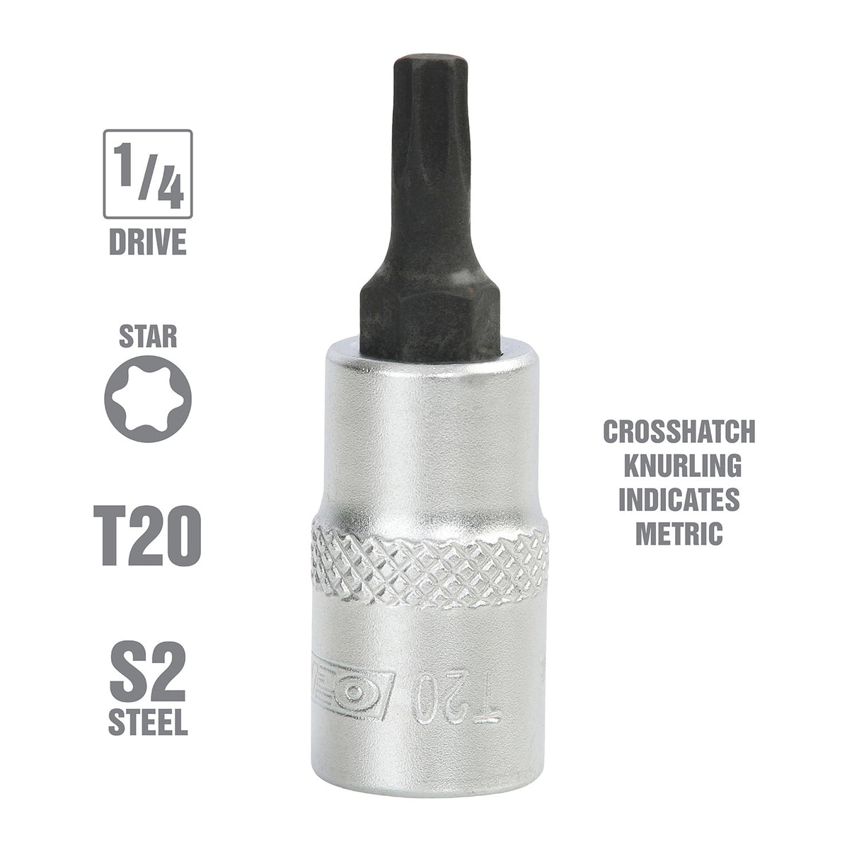 OEMTOOLS 22763 1/4 Inch Drive Star Socket Bit (T20) Additional Image 1