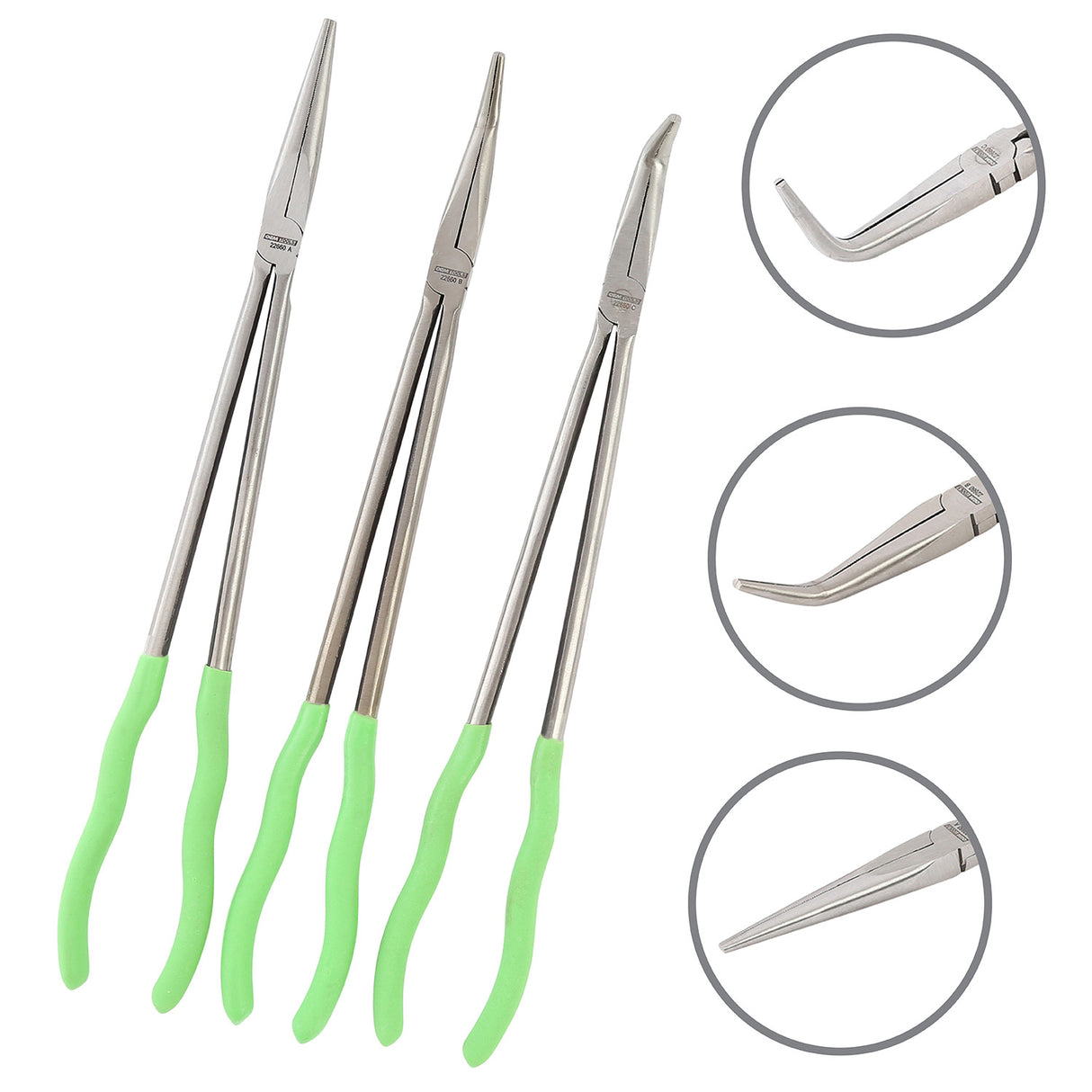 OEMTOOLS 22660 16 Inch Long Reach Long Nose Pliers Set - 3 Piece Main Image