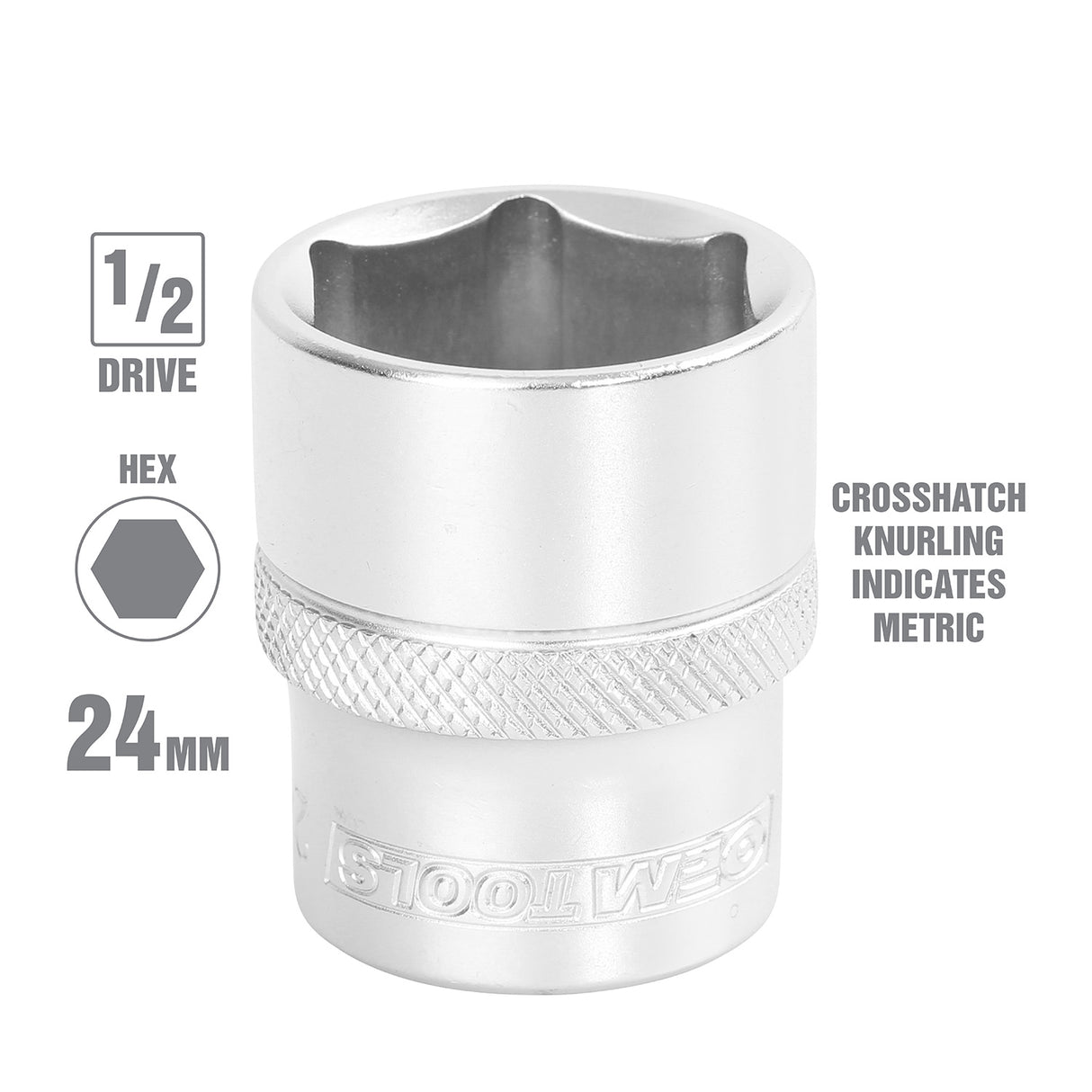 OEMTOOLS 22404 24 mm 1/2 Inch Drive Socket Additional Image 1